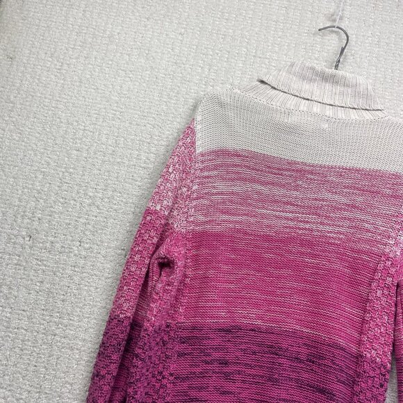 VTG Cotton Country Multicolor Sweater Women S Heavy 3D Cable Knit Canada made - Picture 16 of 16